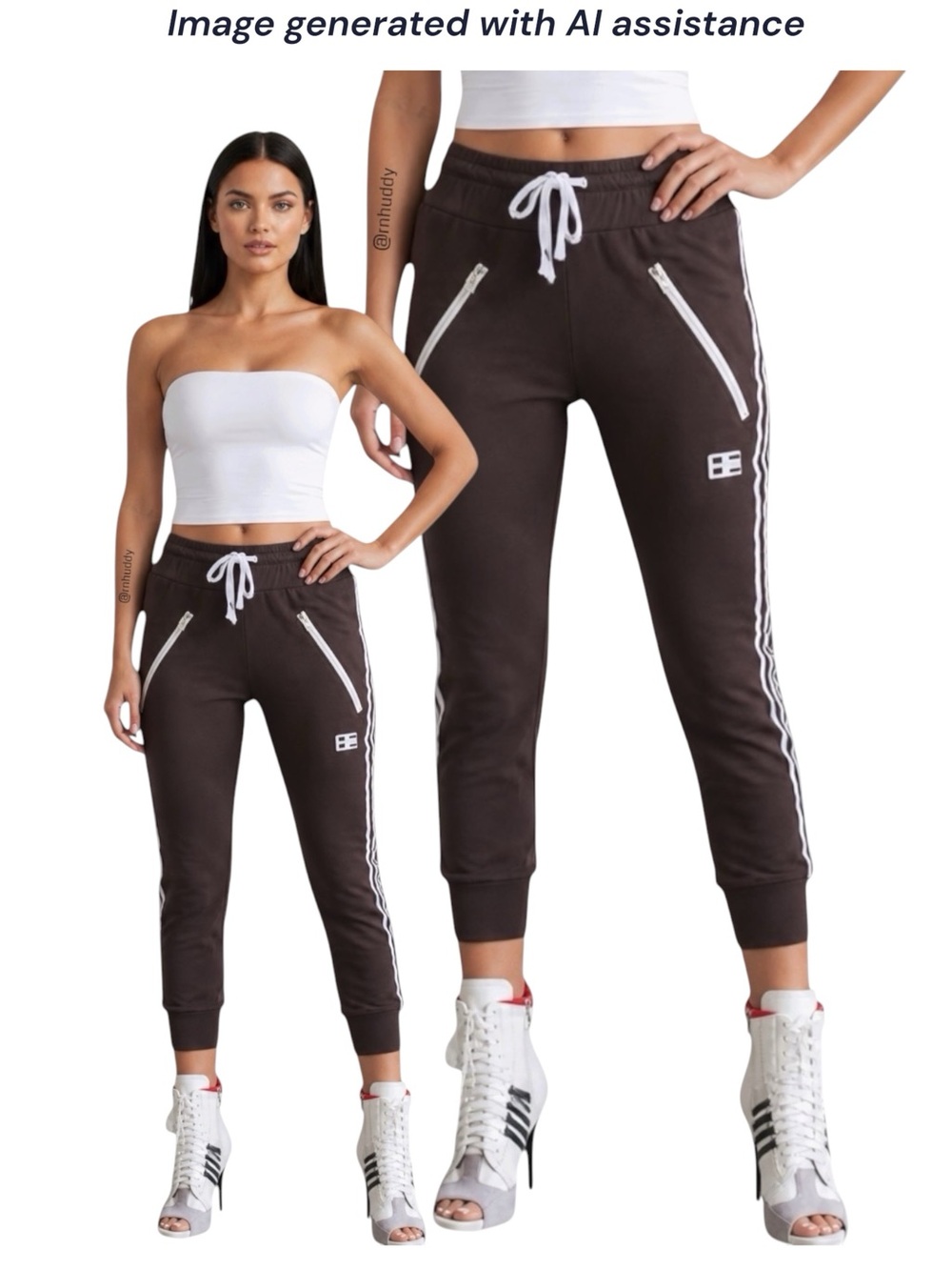Baja East XS charcoal stripe moto sweatpants